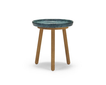 Soffbordet Tureen. Diameter 38 centimeter, höjd 43 centimeter. Skiva i Verde Alpi. 